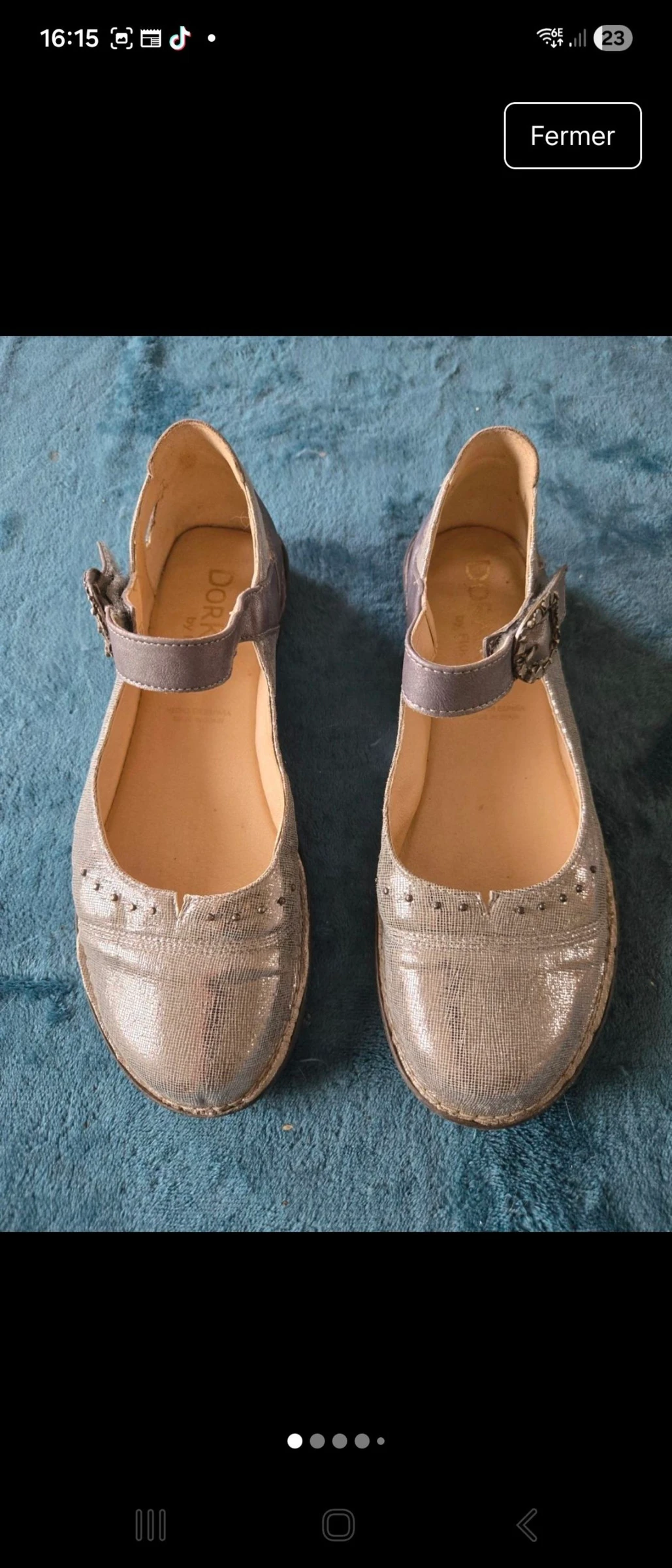 Chaussures plates argentées Dorking pointure 40